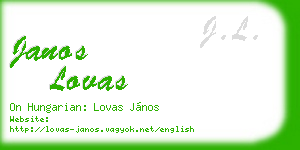 janos lovas business card